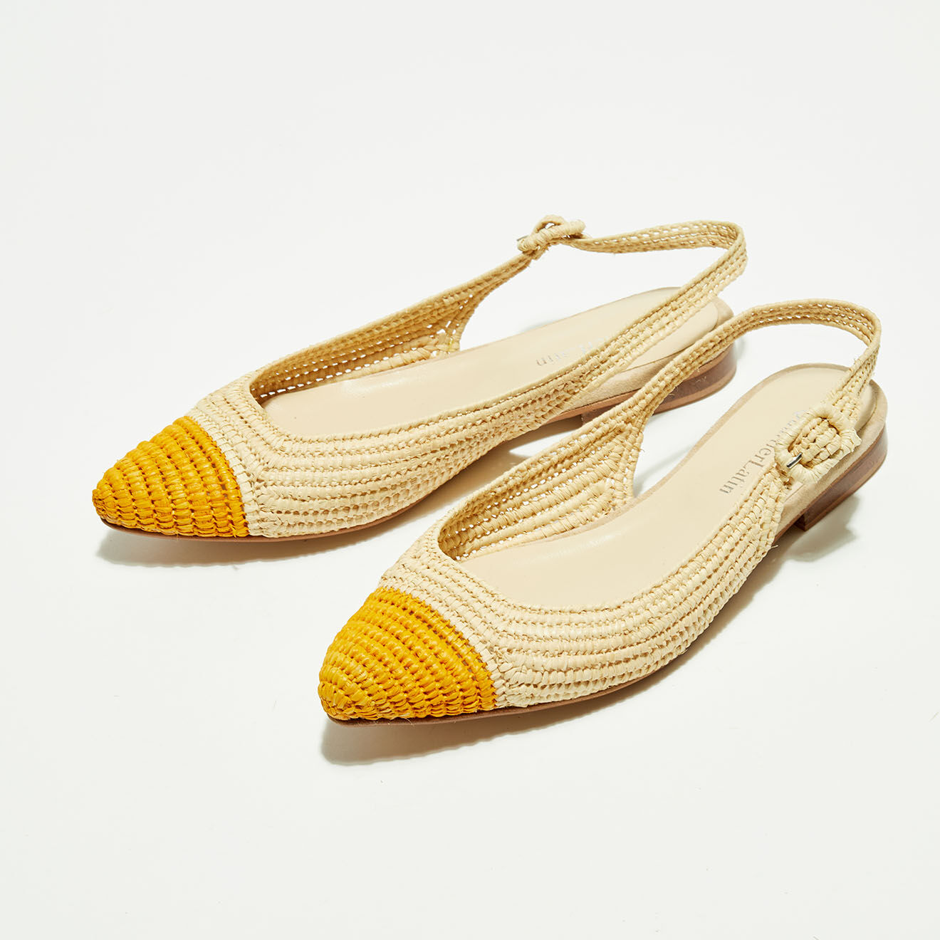 Quartier Latin Slingbacks en Raphia naturel/papaya