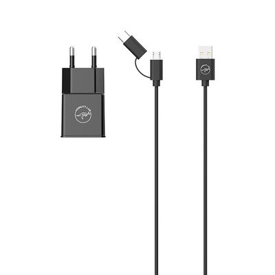 Mobility Lab - Adaptateur secteur - 2 connecteurs de sortie (USB) - sur le câble : Micro-USB - noir