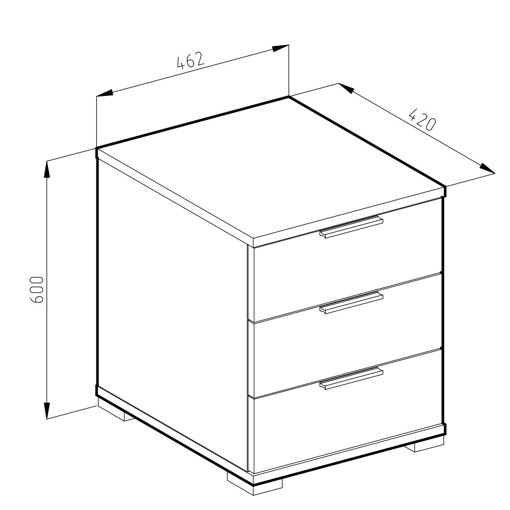 VICCO 2x Nachtschrank Kommode Nachttisch Schublade Schlafzimmer Weiß Hochglanz