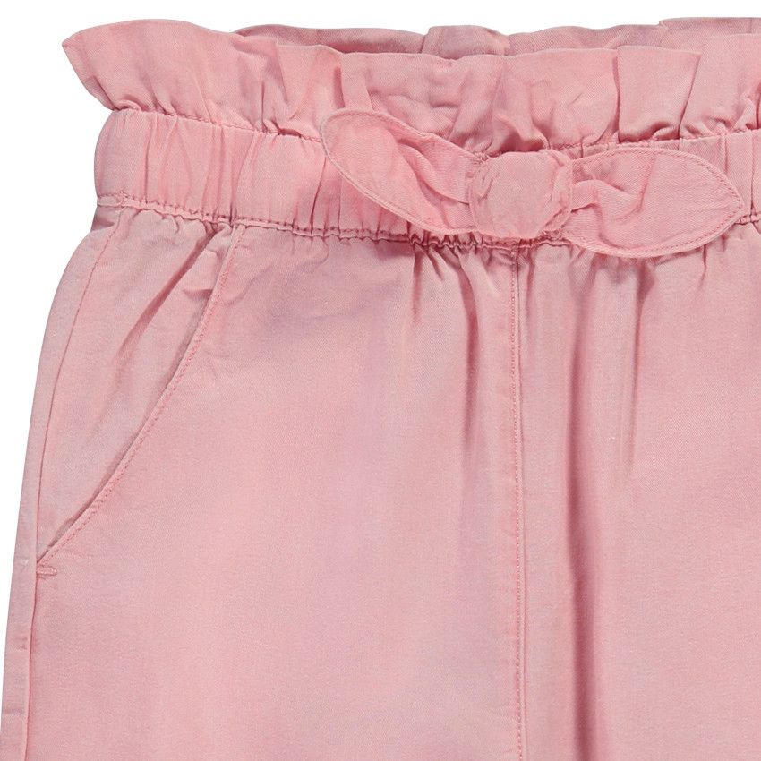 Pantalon large uni effet noué pour fille - Multicolore