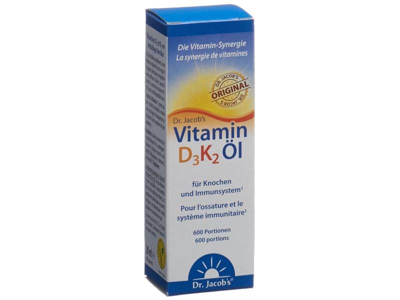 Dr. Jacob's Vitamin D3 K2 Öl 20 ml Vitamin D3K2 Tropfen