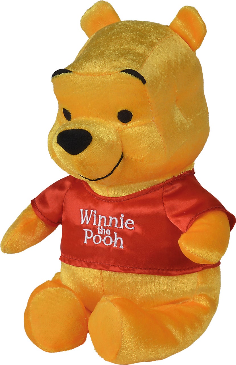 Disney knuffel Winnie de Poeh geel / rood 14 x 19 x 25 cm