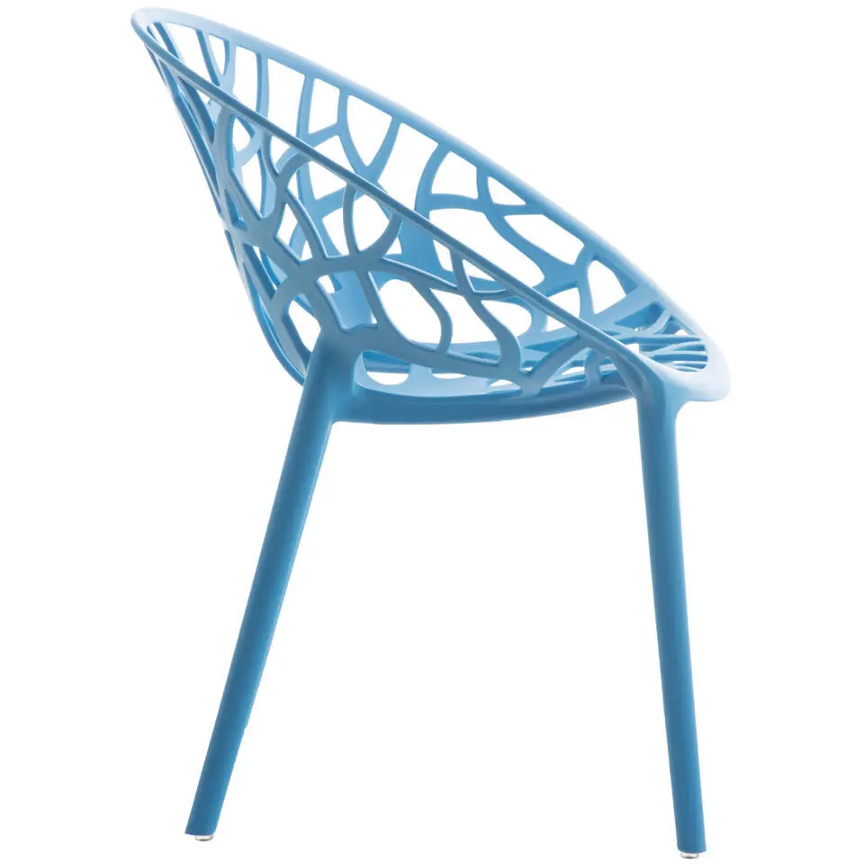CLP Set van 4 Tuinstoel Hope Kunststof - blauw