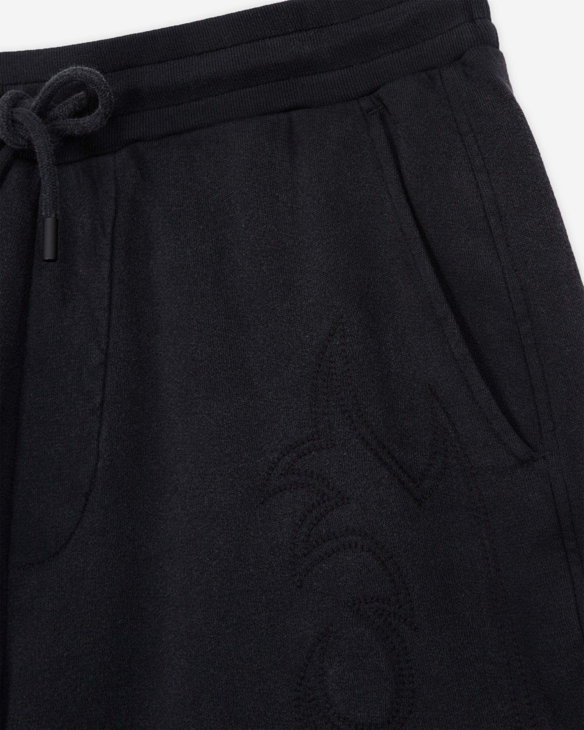 Short noir molletonné avec broderies Western