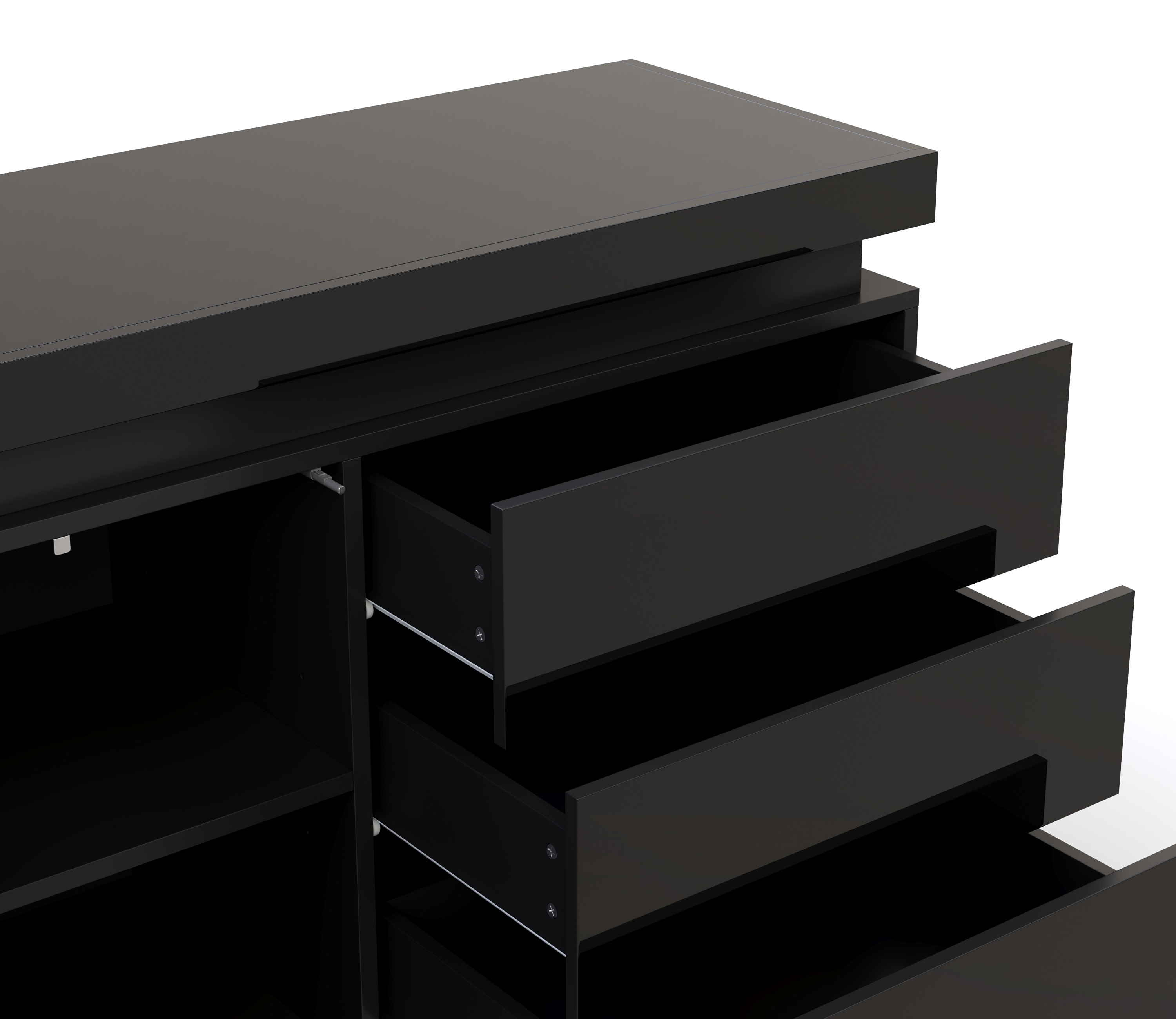 Sideboard LED GIANNI 110 x 76 cm schwarz
