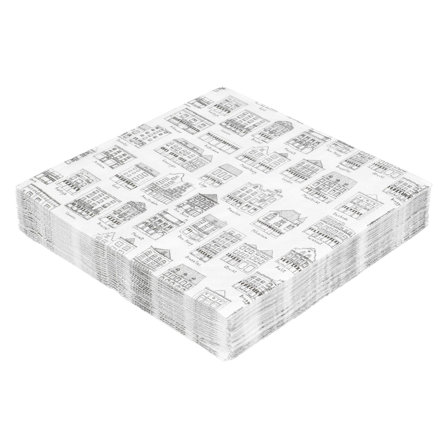 Servetten, papier, geveltjes, 33 x 33 cm, 20 stuks