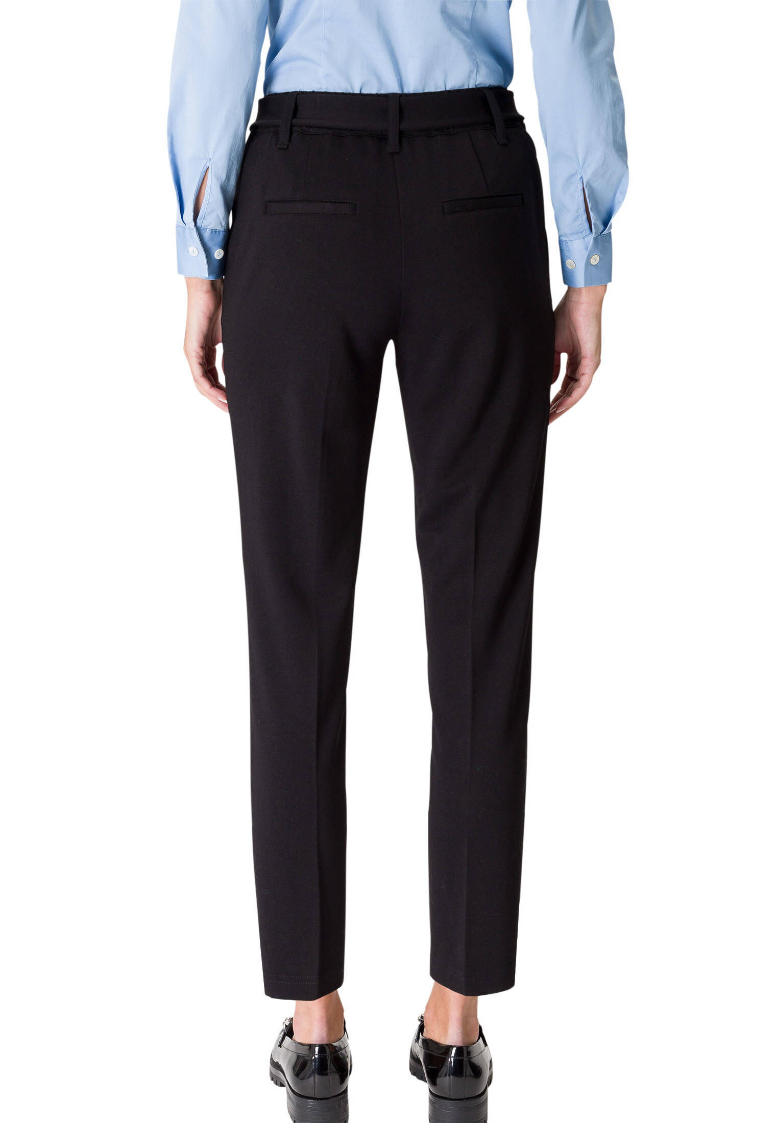 zero| Damen Stoffhose mit Bindegürtel