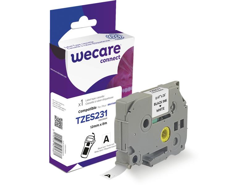 Wecare Beschriftungsband TZE-S231WE Schwarz auf Weiss Farbband für Brother P-Touch-Geräte
