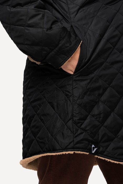 Wendejacke, Stepp/Teddy, Hemdkragen, Druckknöpfe
