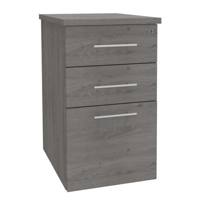 Caisson HT bureau - steely/stelly manager - Profondeur 60 cm - chene gris - top chene gris