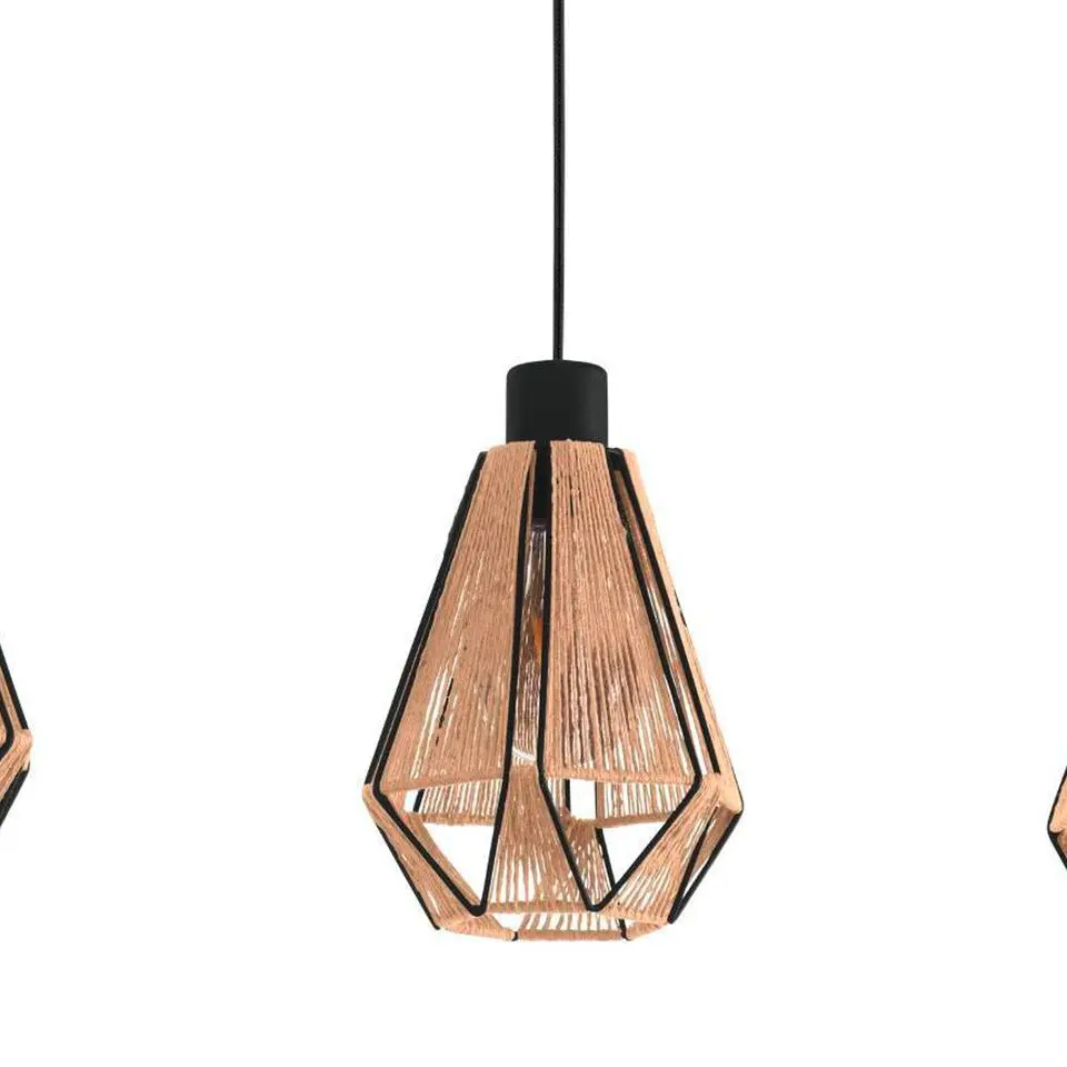 EGLOAdwickleHanglamp-E27-87cm-Zwart/Bruin