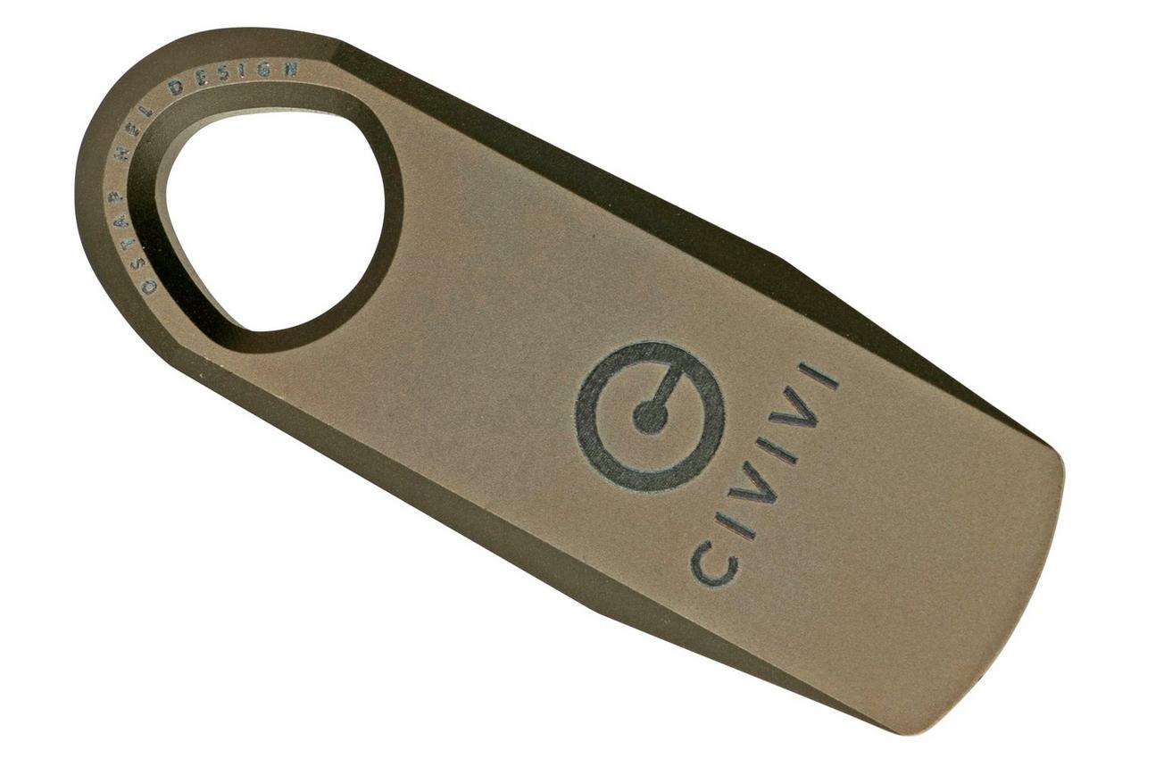 Civivi Ti-Bar C21030-3 Champagne Titanium Prybar Tool, Ostap Hel design