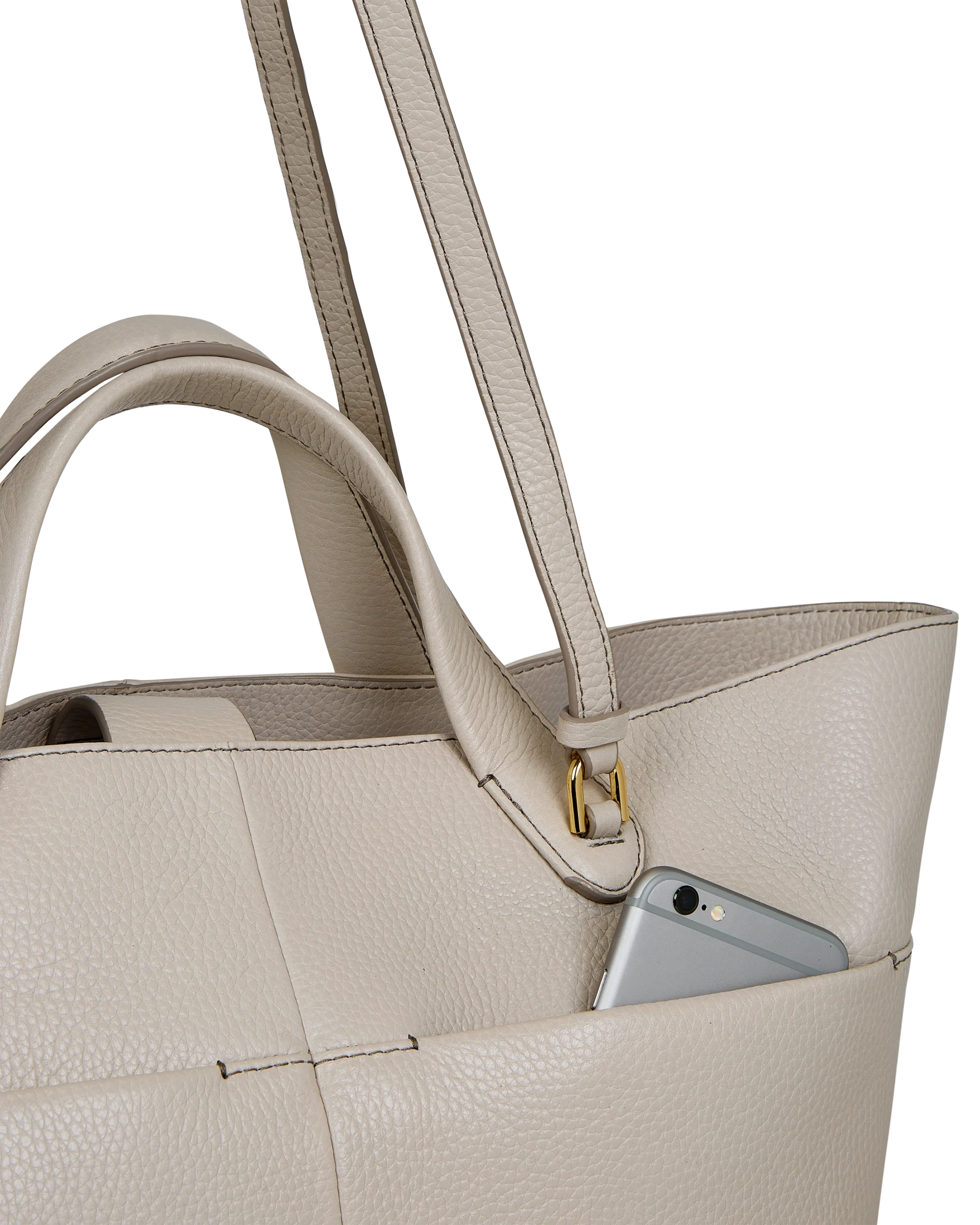 ECCO Tote Shopper aus Leder Beige 28X44X14,5 cm