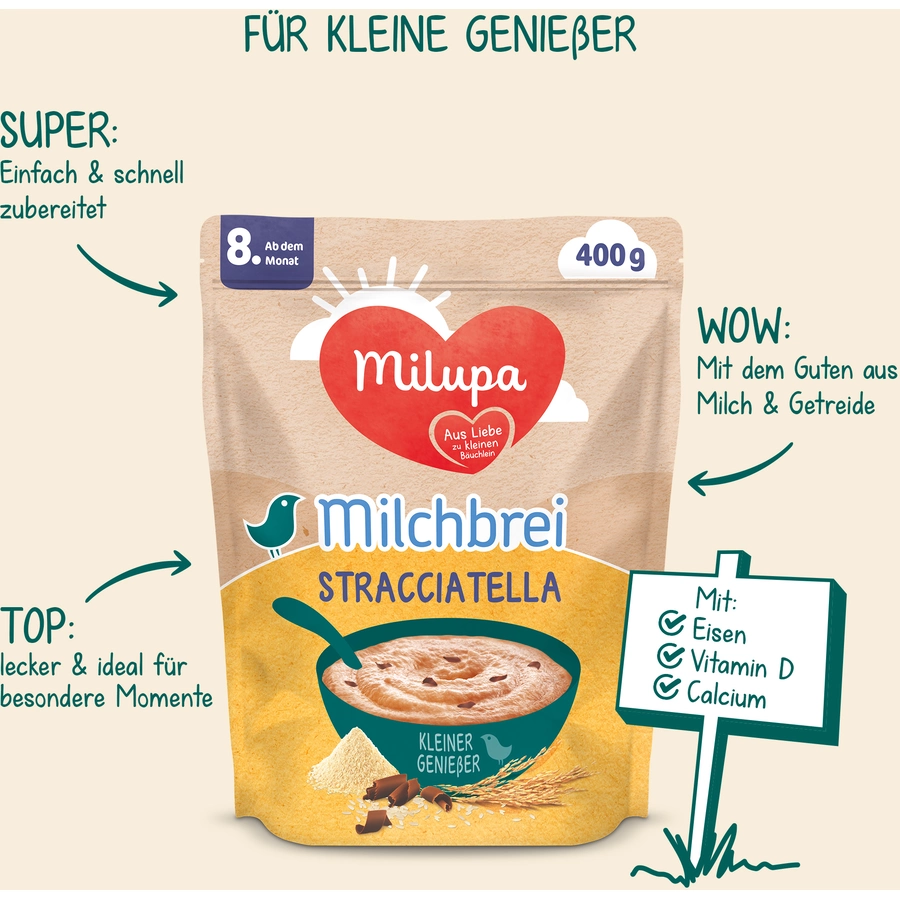 Milupa Milchbrei Stracciatella Kleine Genießer 400 g ab dem 8. Monat