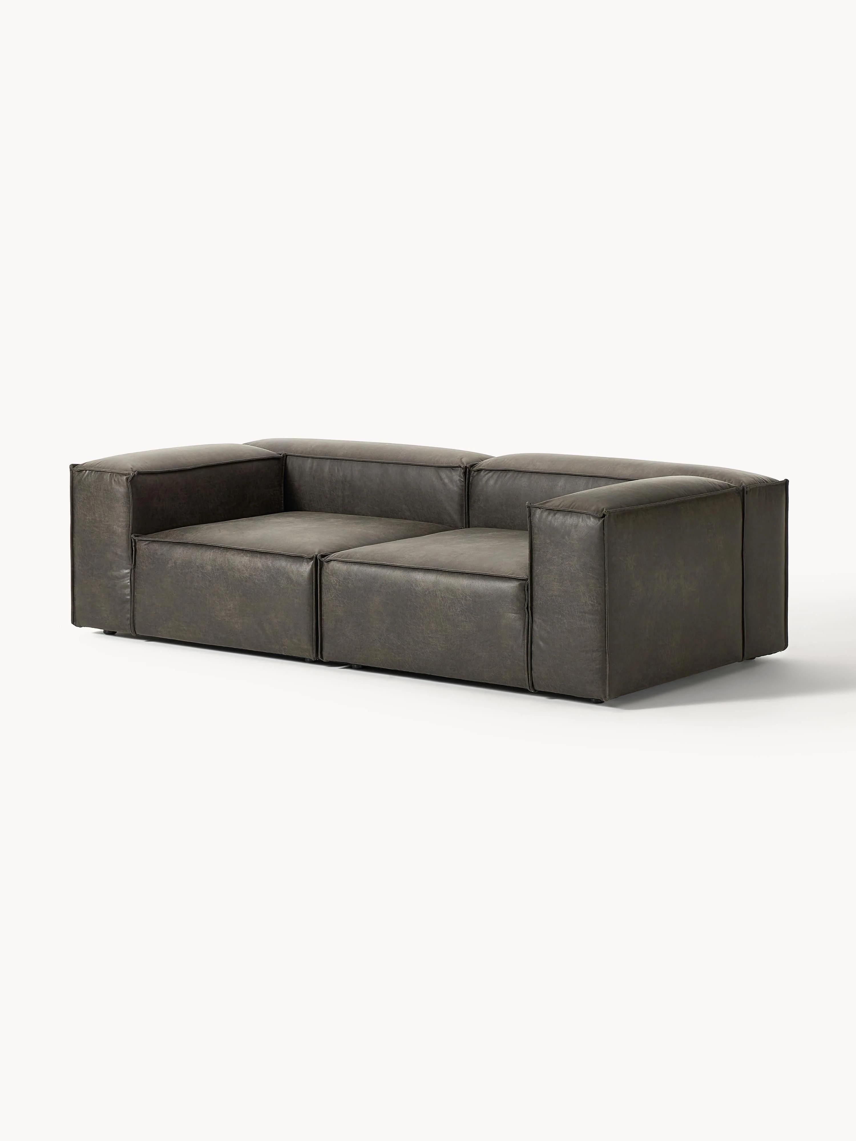 Modulaire bank Lennon (3-zits) van gerecycled leer