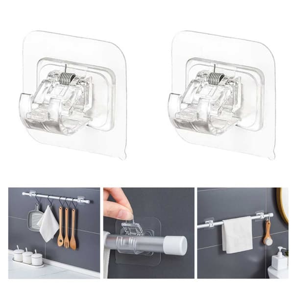 2-pack selvklebende gardinstangholder for stolpen