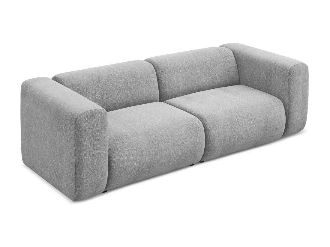Canapé modulable 3 places en tissu chenille - gris clair - EKAHI