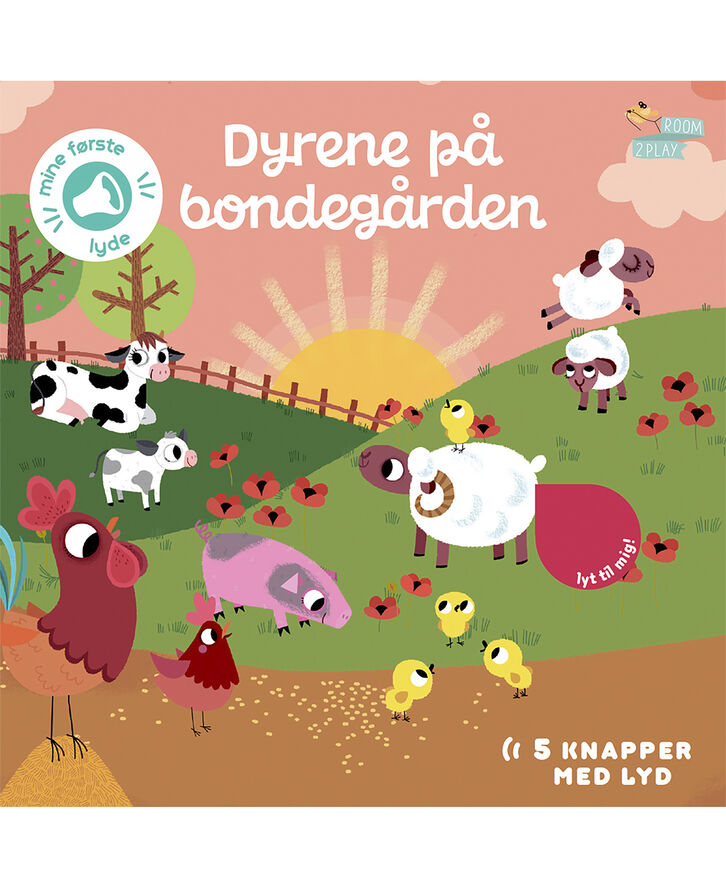 Forlaget Room2Play Forlaget ROOM2PLAY - Pegebog med lyd - Dyrene på bondegården