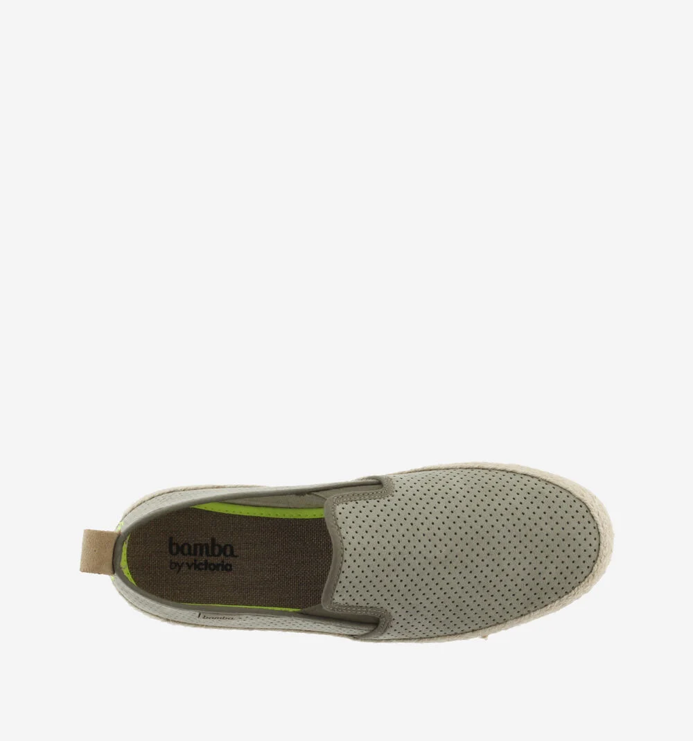 ANDRÉ ÉLASTIQUES IMITATION SUÈDE PIQUÉE Espadrilles pour homme KAKI