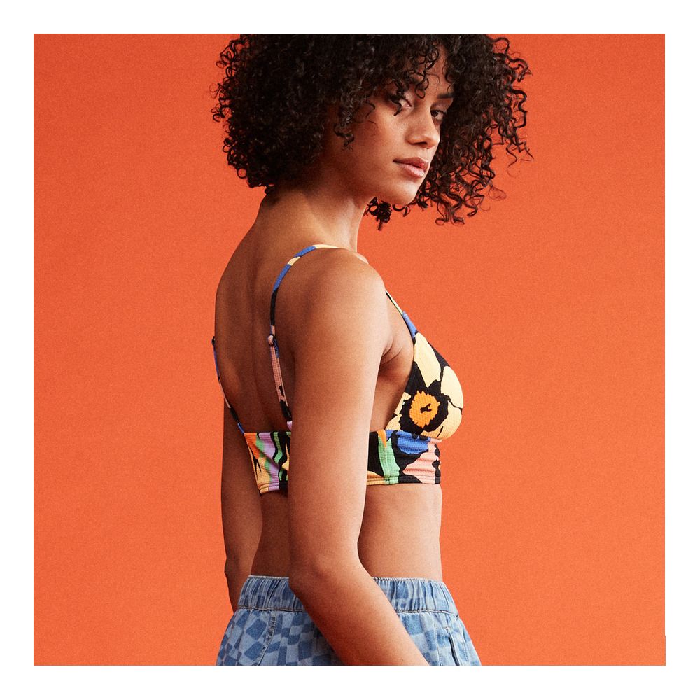 Roxy COLOR JAM - Haut de maillot de bain Femme anthracite flower ja