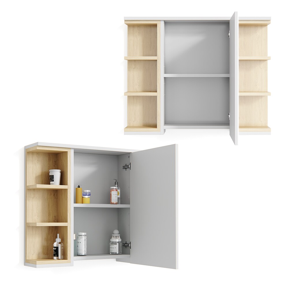 Vicco Spiegelschrank Aquis Spiegel Badspiegel Wandspiegel Bad EicheWeiß