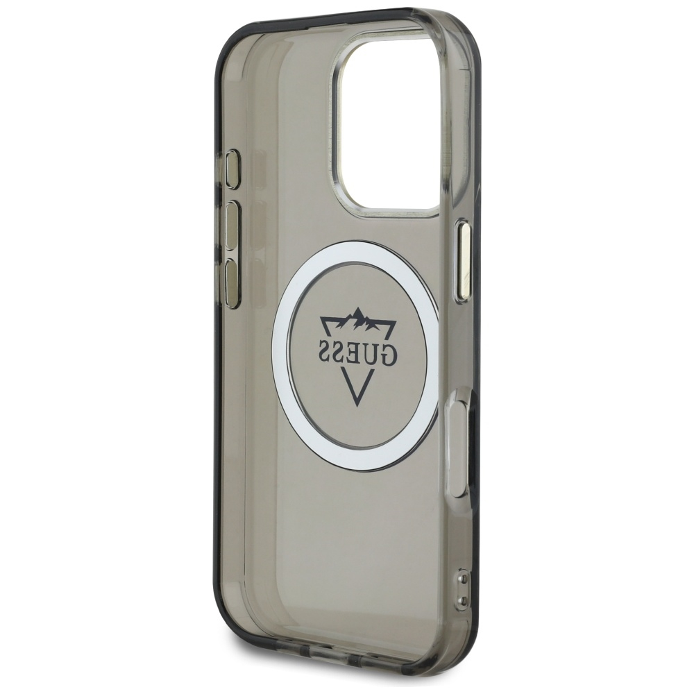 iPhone 16 Pro MagSafe Hardcase Hülle IML Metal Mountain (GUHMP16LHFGTMSLSK) - Schwarz / Transparent