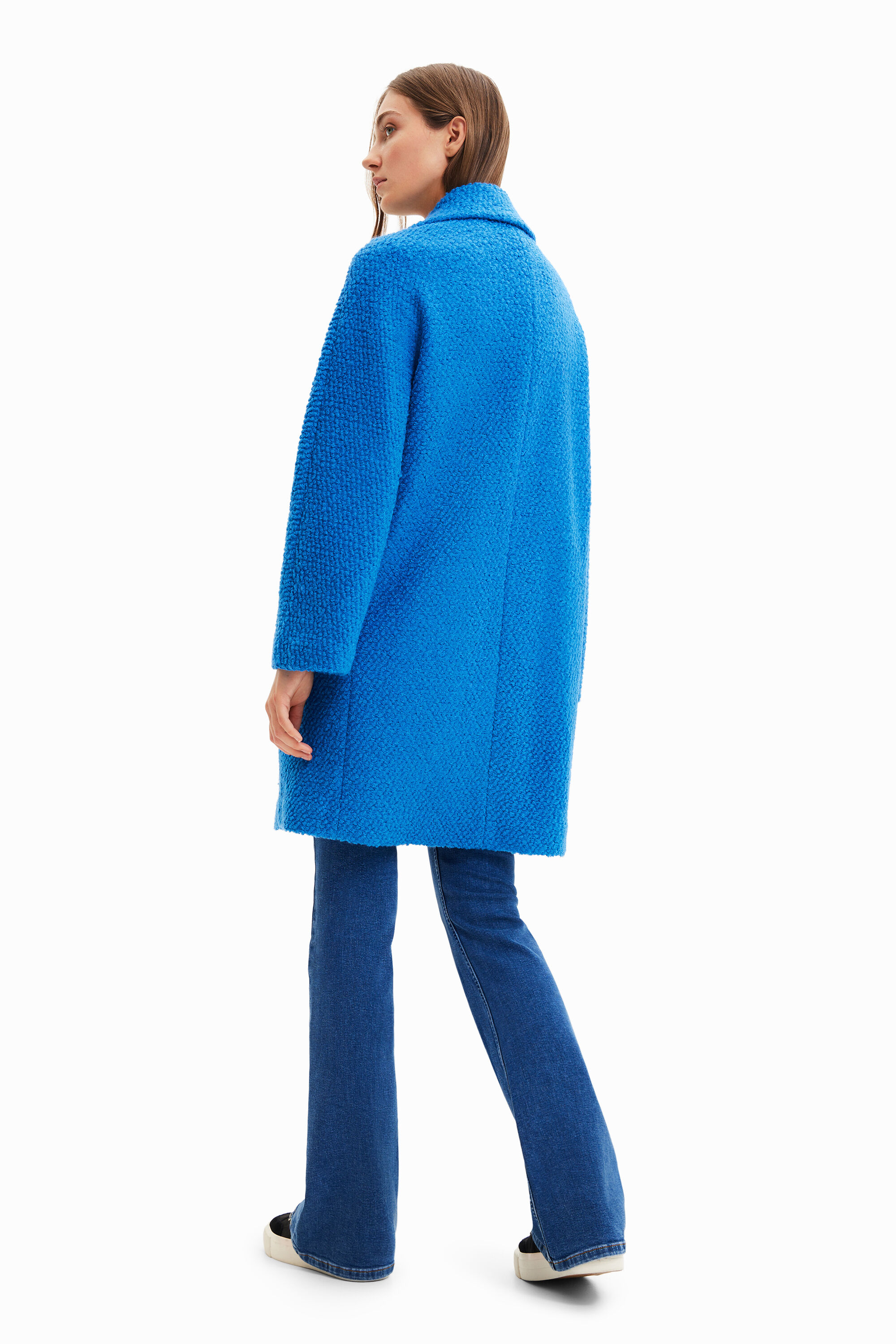 Manteau droit laine