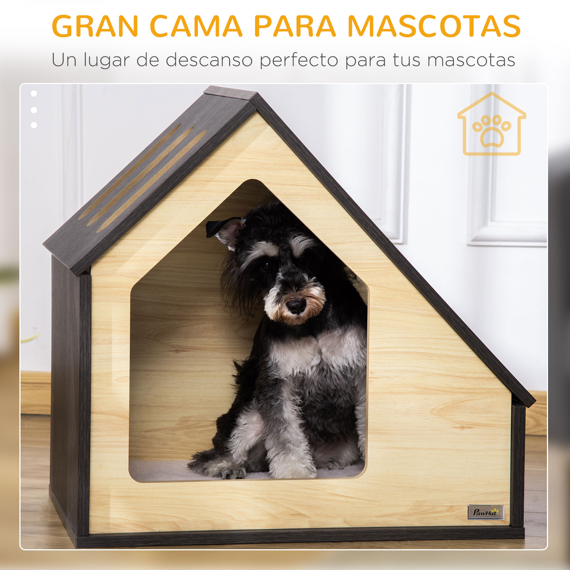 Canil de madeira PawHut