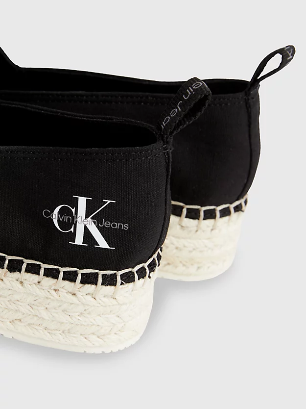Tênis espadrille de lona com plataforma