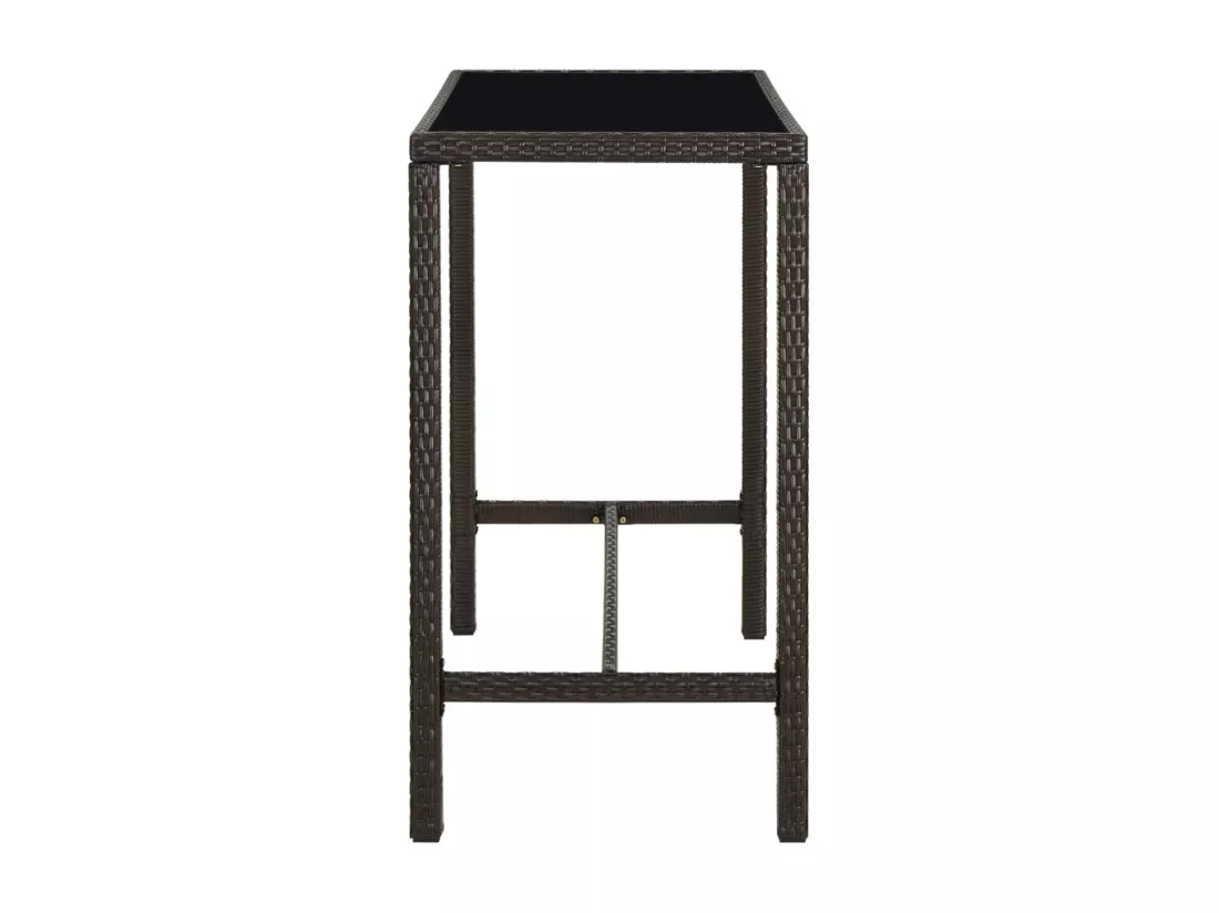 Prolenta Premium - Table de bar de jardin Marron 130x60x110cm Résine tressée verre