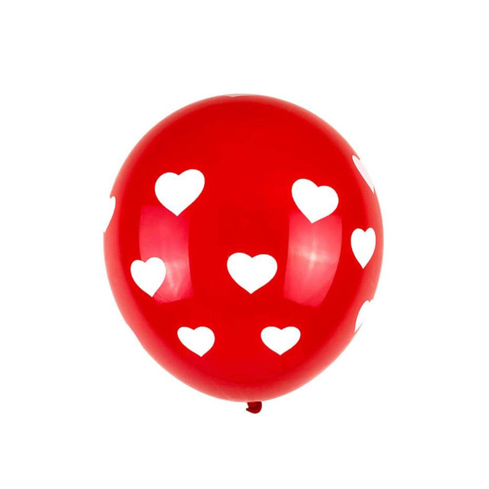 (100er Set) Ø30cm Party Ballons Deko Latex Luftballons mit Herzen - Rot