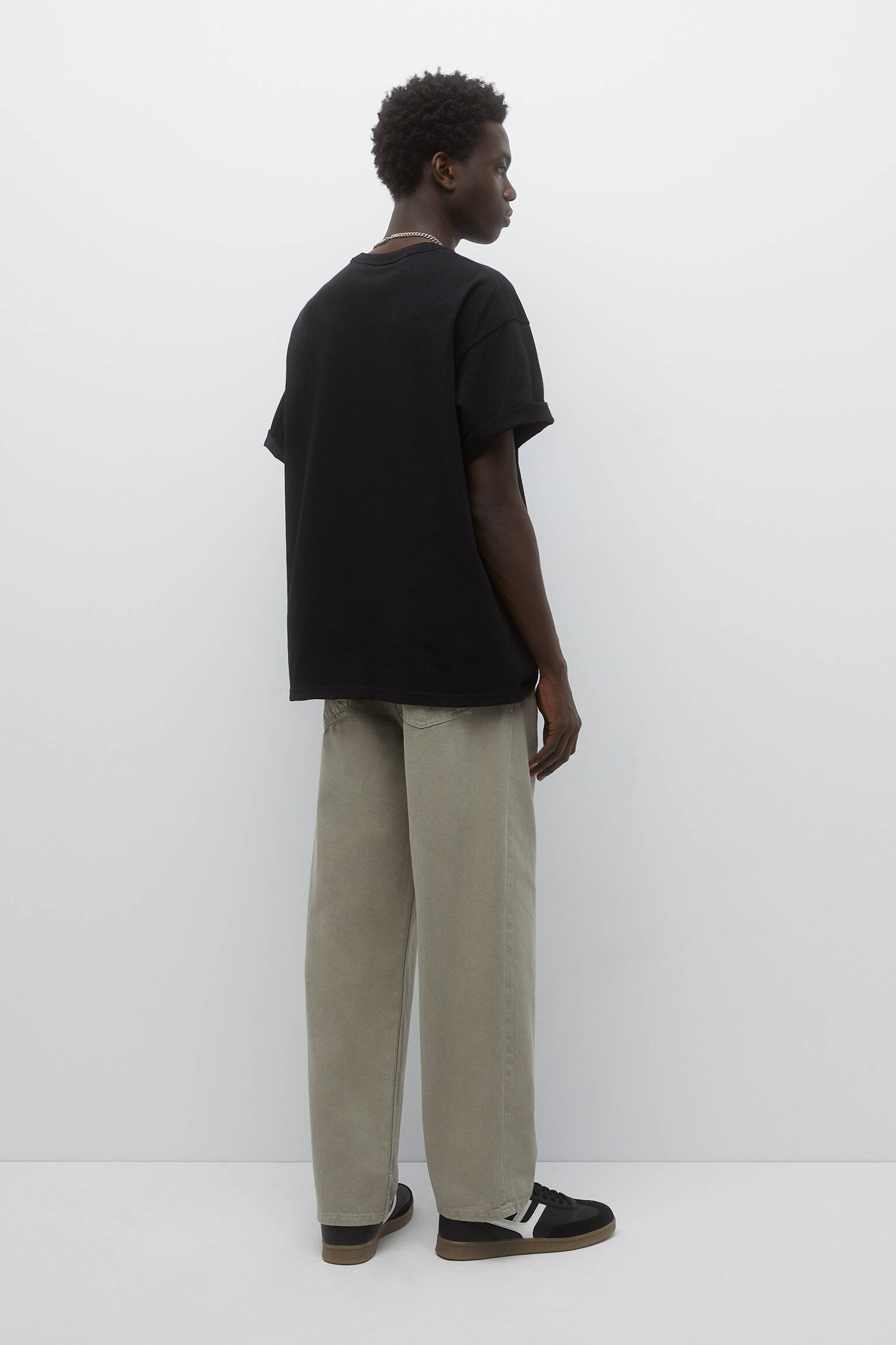 CALÇA JEANS CALÇA FOLGADA - CÁQUI