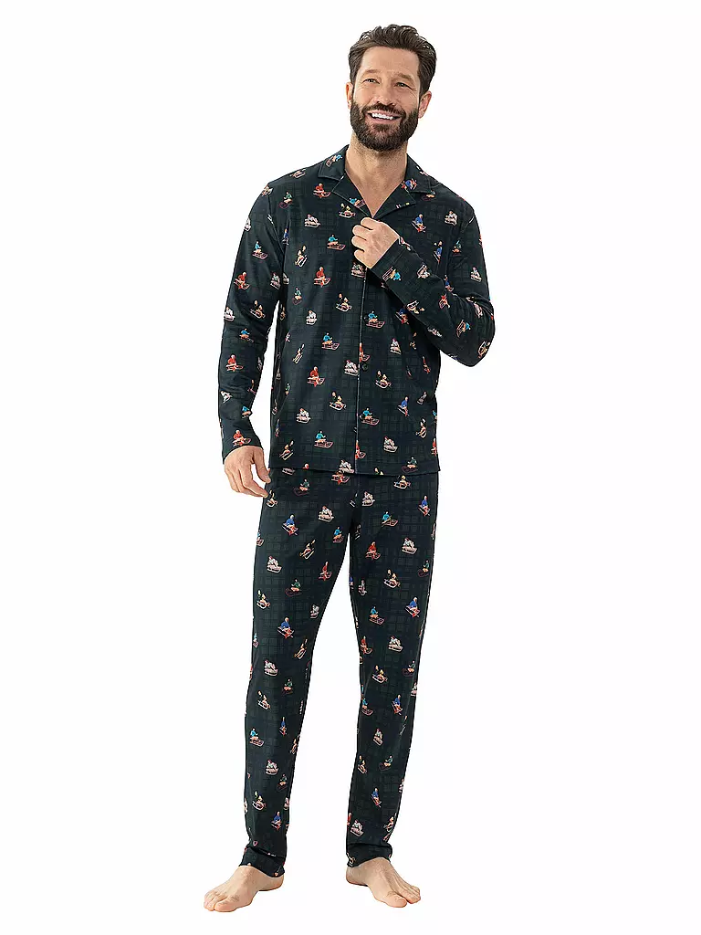 MEY Pyjama english garden dunkelgrün