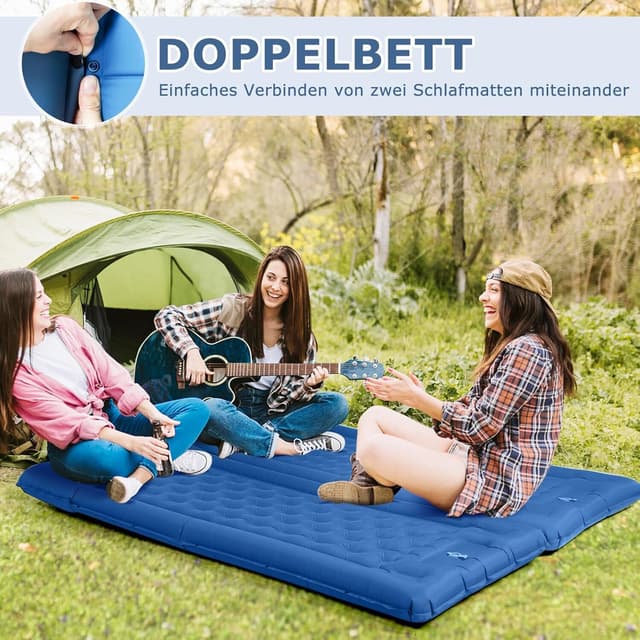 Oppustelig liggeunderlag til camping og vandreture Grå