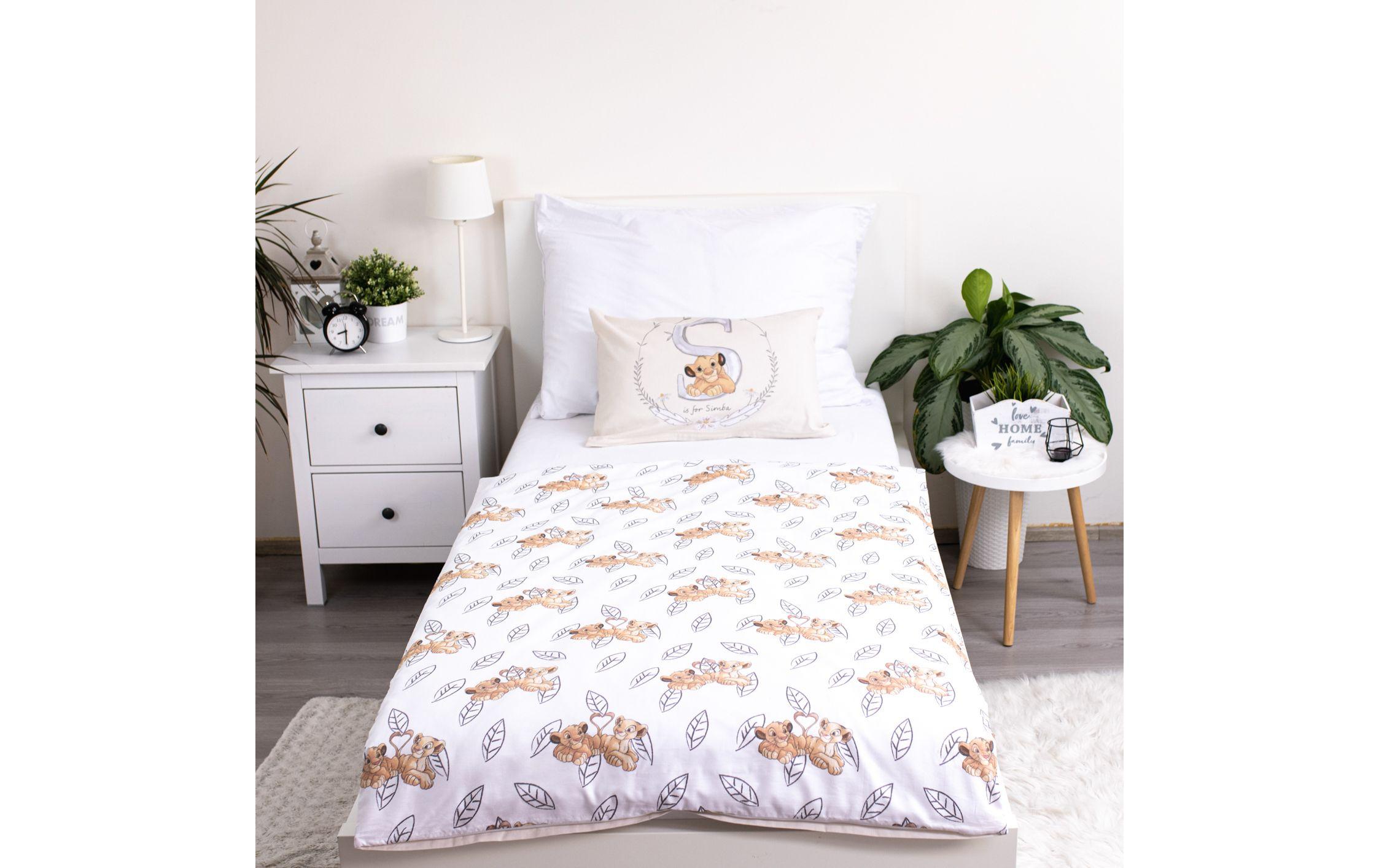 Kinderbettwäsche Lion King 100 x 135 cm + 40 x 60 cmBettwäscheset für ein kleineres Kinderbett
