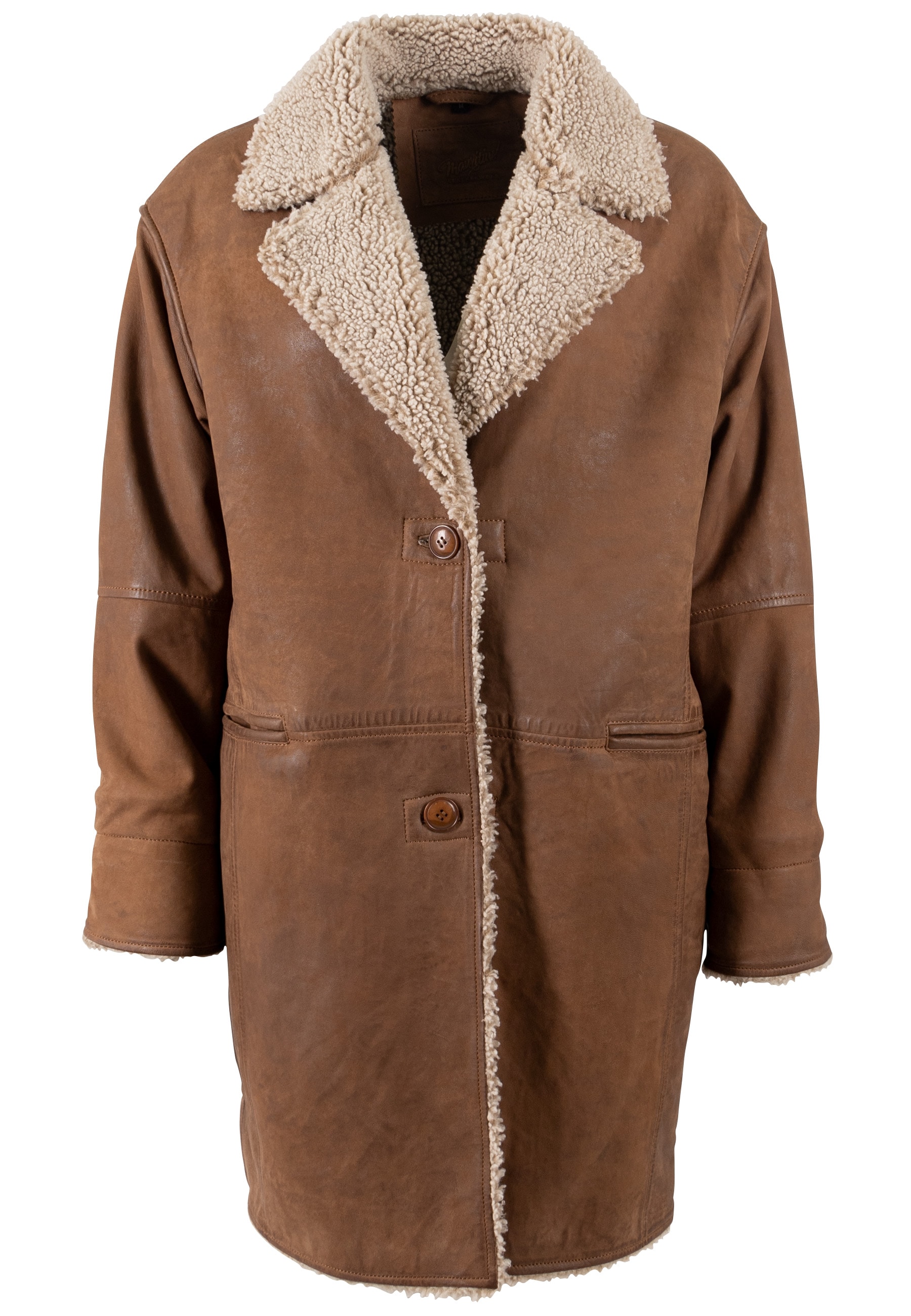Mauritius Ledermantel »MWXofia OS«, mit Reverskragen, Oversized Fit