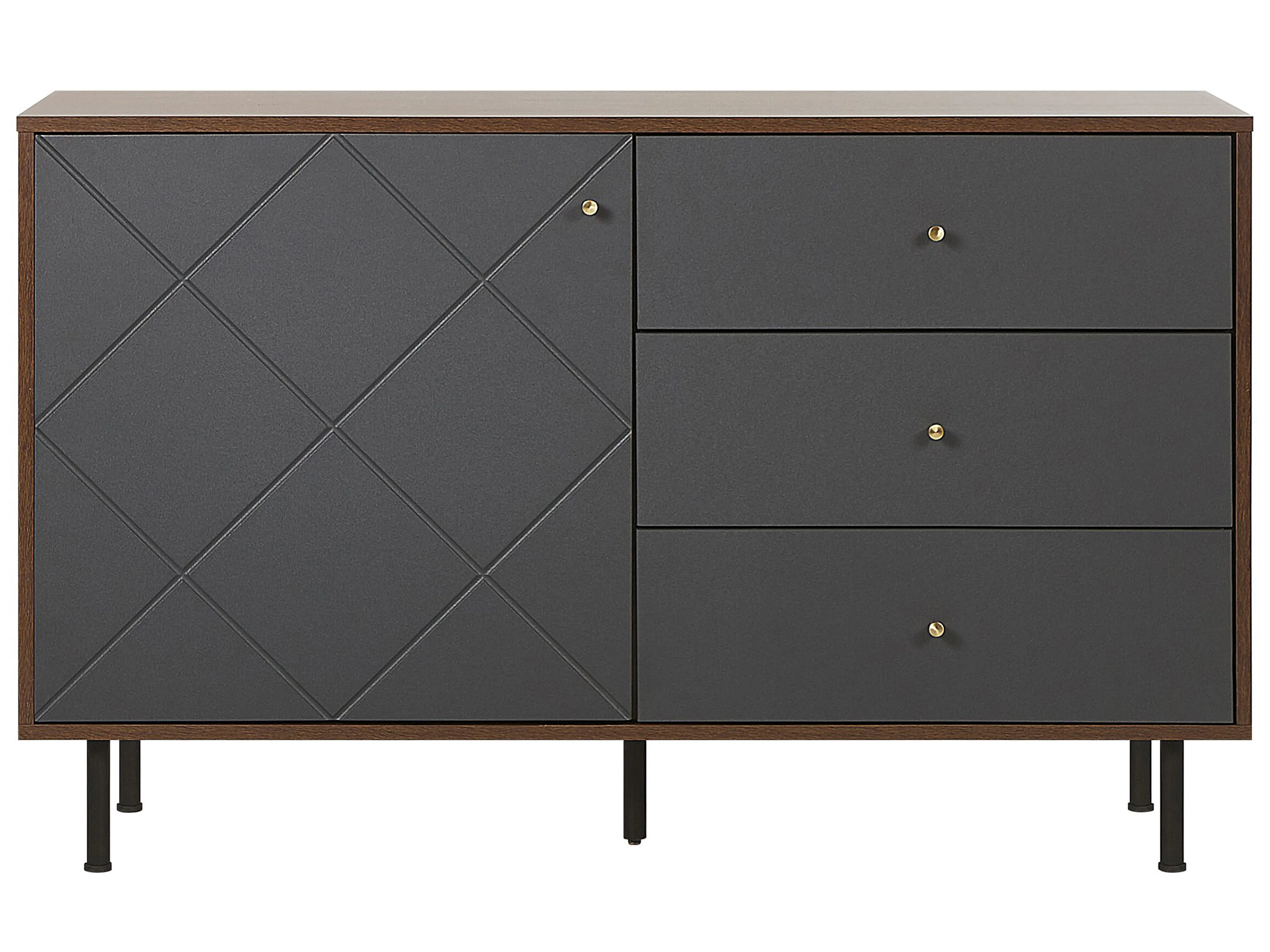 Dressoir PALMER Donkerbruin/grijs