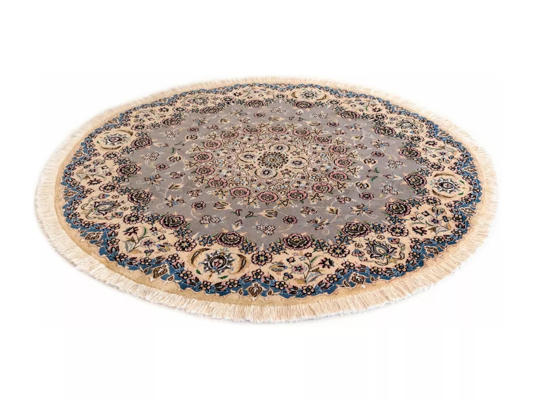 Tapis de laine 150x150 beige Nain