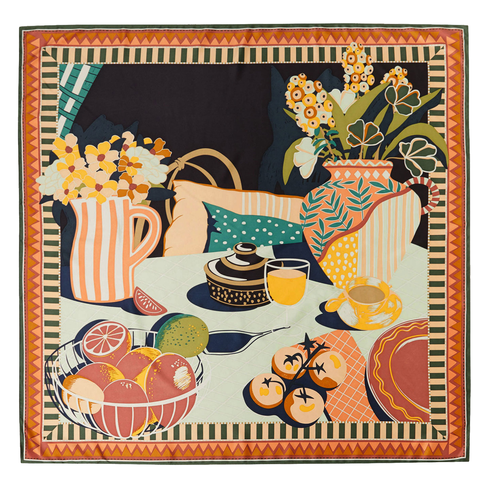 SIMONE - Foulard imprimé | Kaki