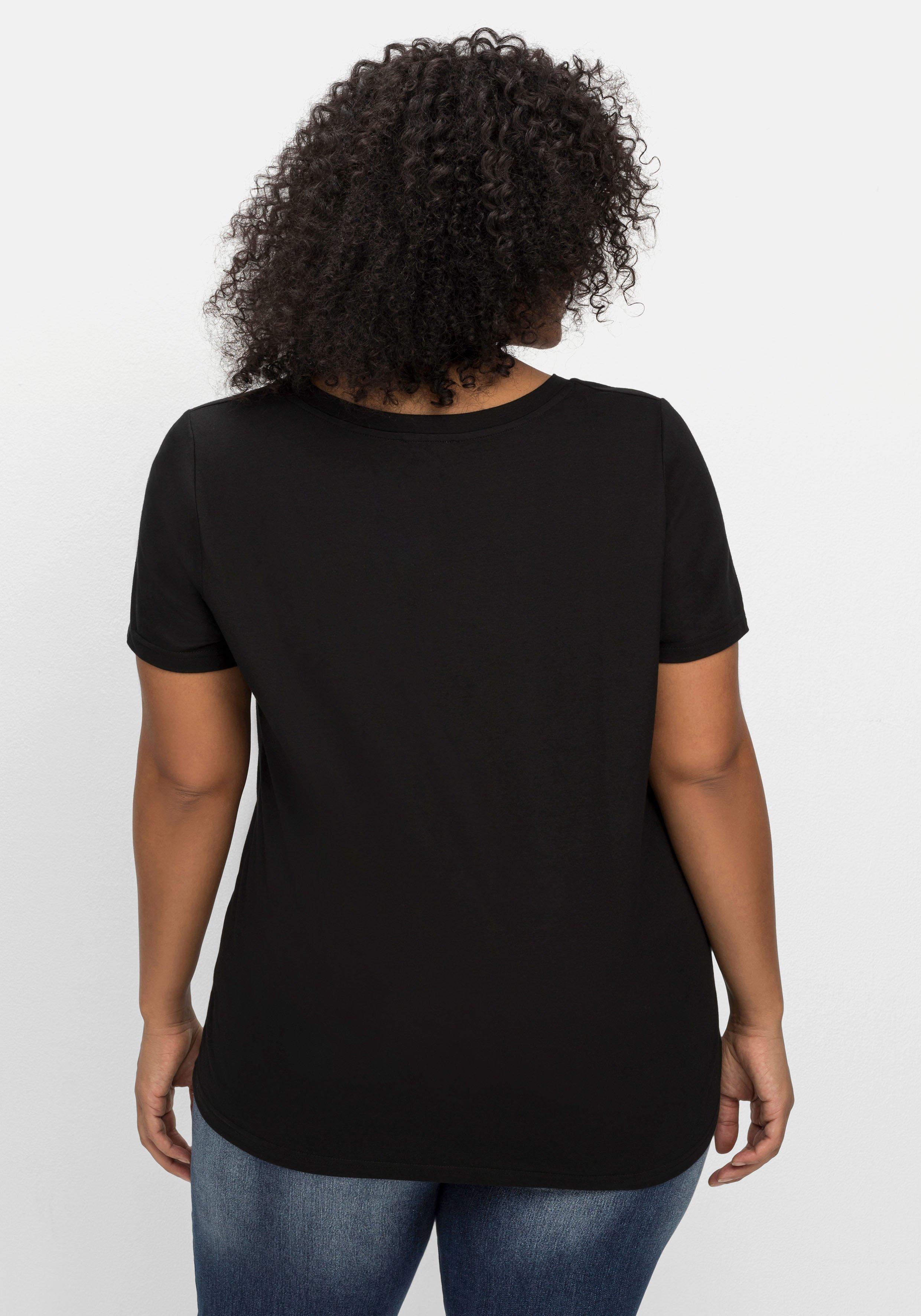T-Shirt mit Frontdruck, in Jersey-Qualität