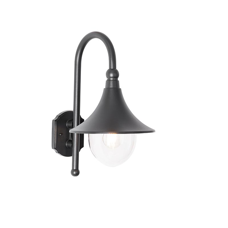 Klassieke buiten wandlamp zwart IP44 - Daphne