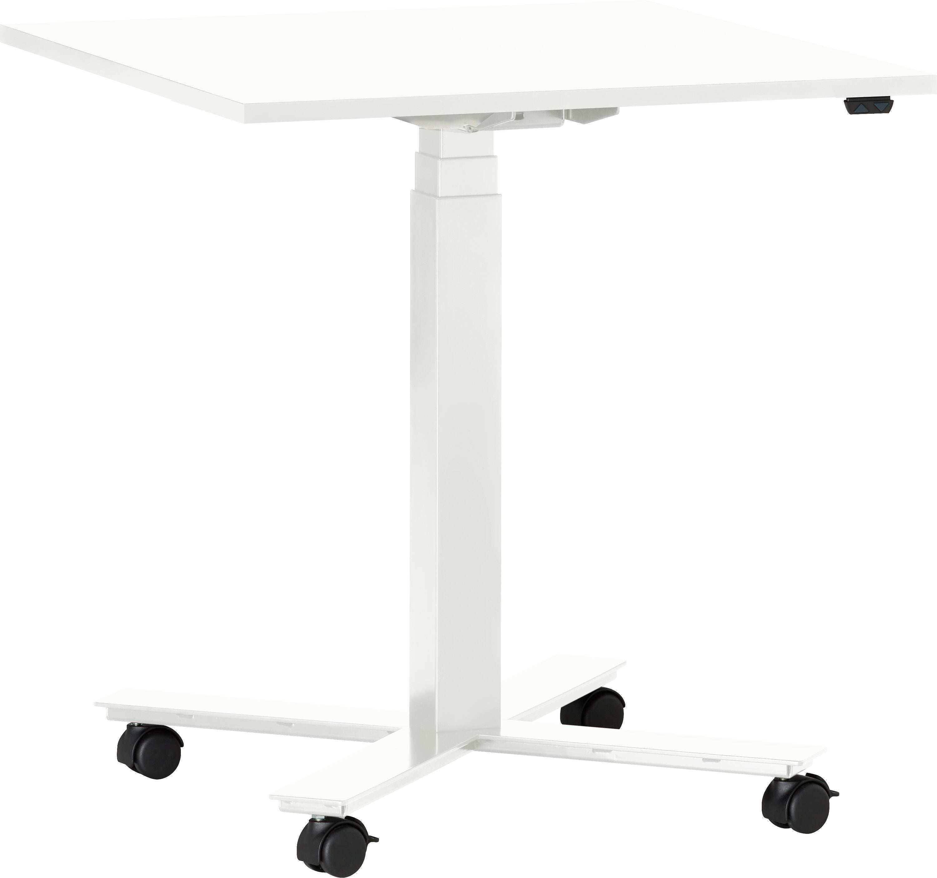 FLEXCUBE Besprechungstisch höhenverstellbar - Weiss / B: 70.0 cm x T: 70.0 cm x H: 66.5 cm
