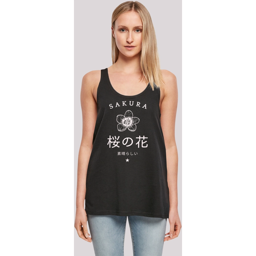 F4NT4STIC Ladies Tanktop Sakura Flower schwarz