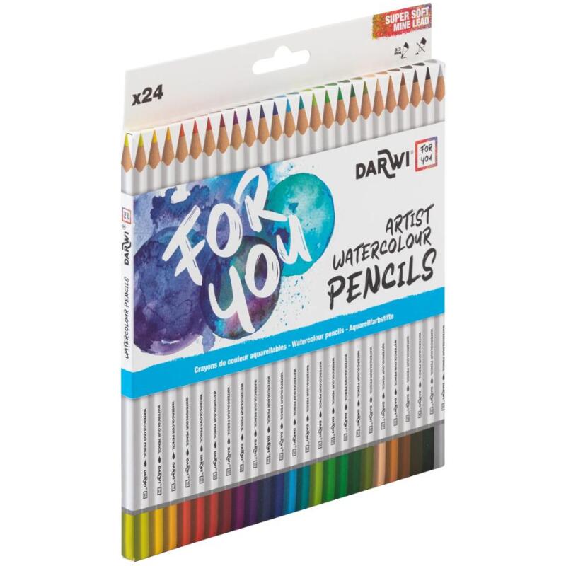 Darwi For You boite de 24 crayons de couleur aquarellables - Assortiment