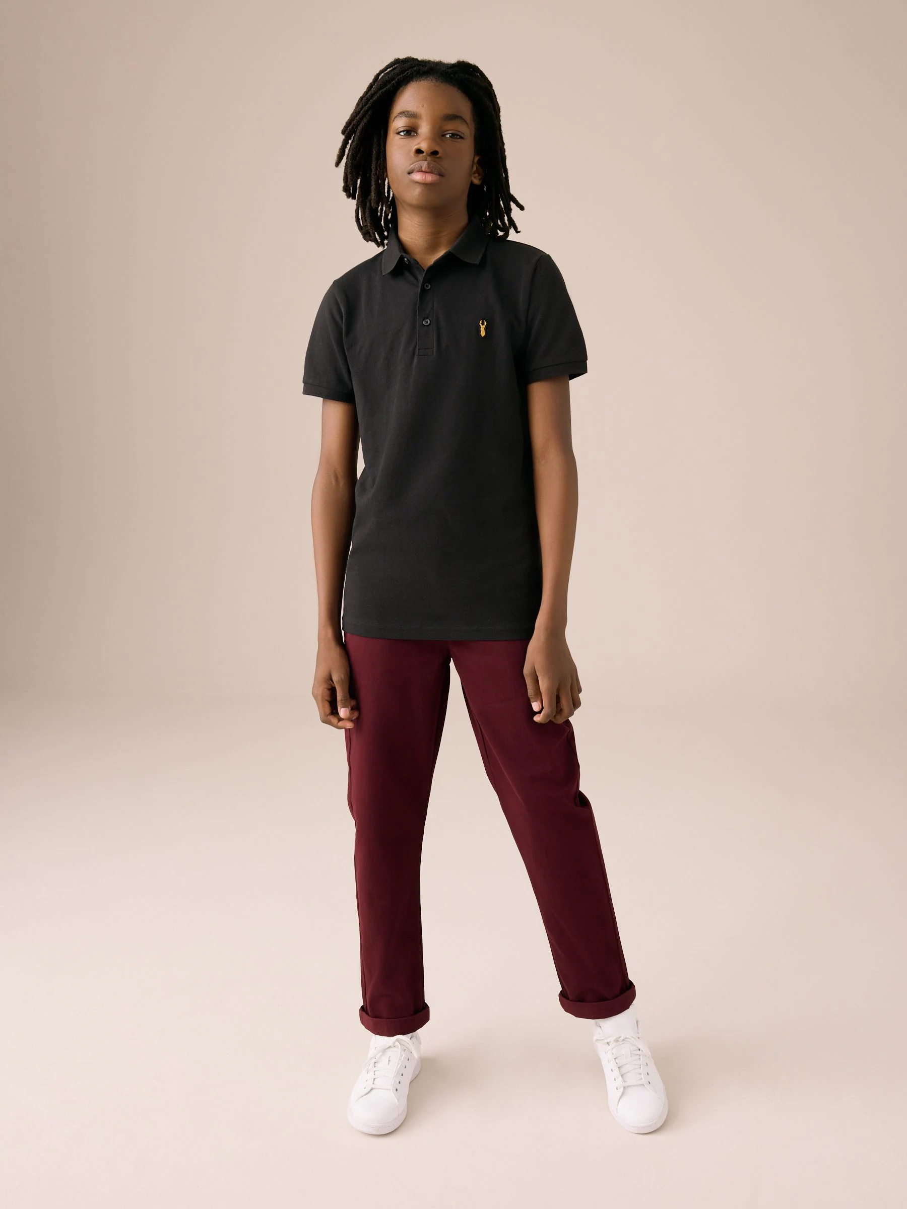 Bordeauxrood - Stretchy chino's (3-17jr)