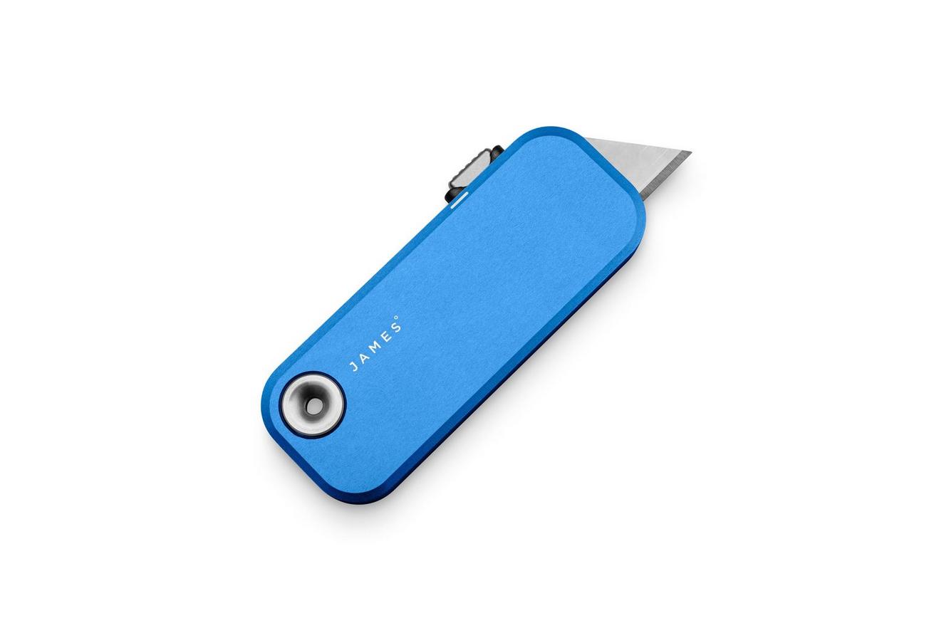 The James Brand The Palmer, Cerulean Aluminum, Yellow Lanyard KN121181-00 utility mes