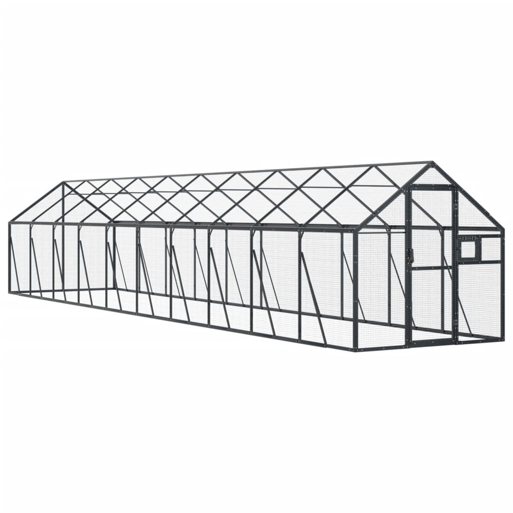 Volière anthracite 1,79x10x1,85 m aluminium