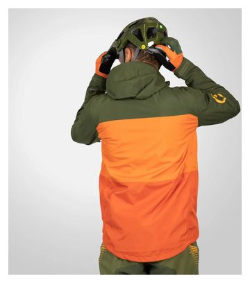 Veste Imperméable Endura SingleTrack II Vert / Orange XXL