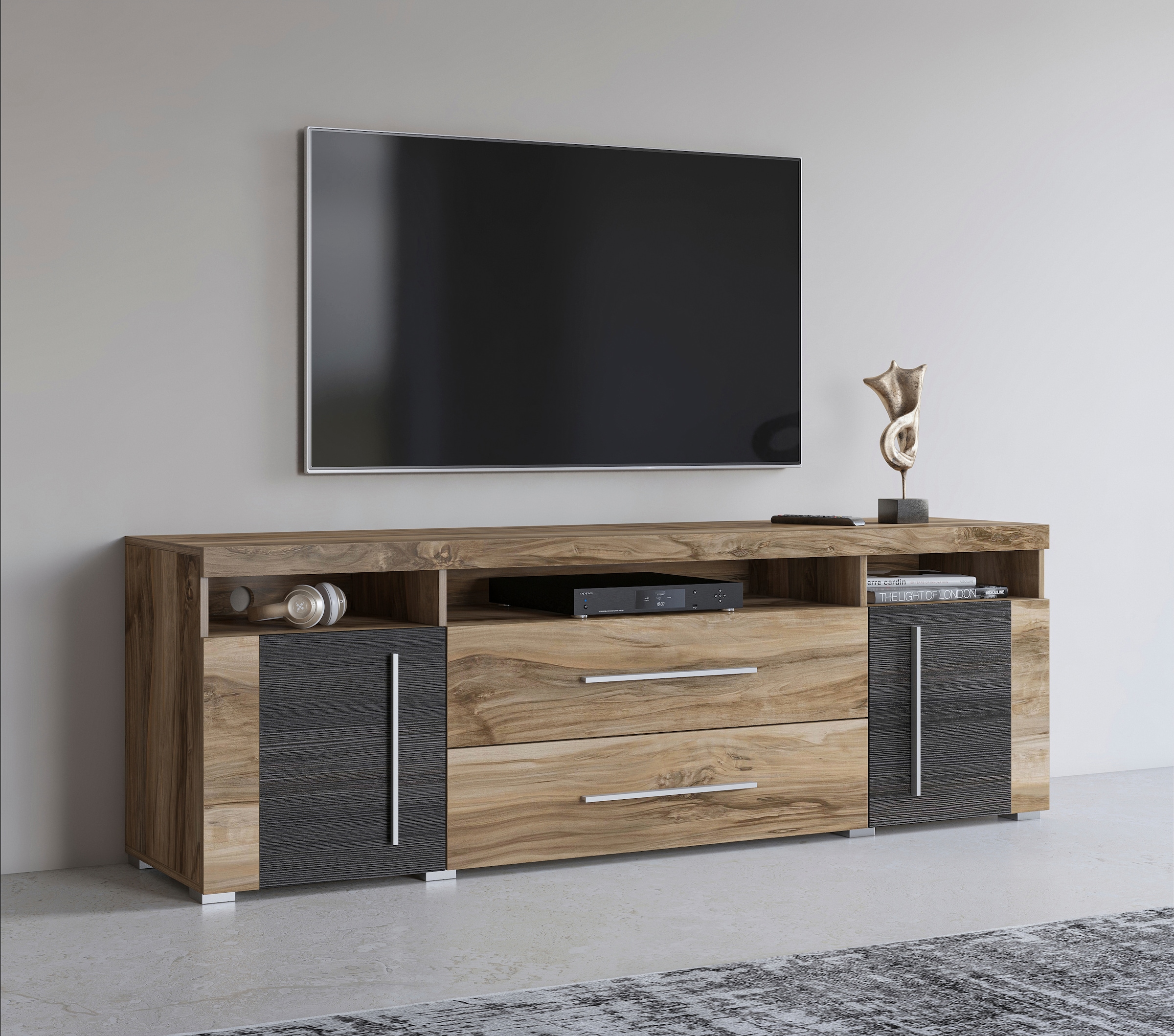 INOSIGN Lowboard »Roger,Breite 182 cm, stilvolle TV-Kommode, 2Türen 2 Schubladen« TV-Schrank mit viel Stauraum, TV-Board