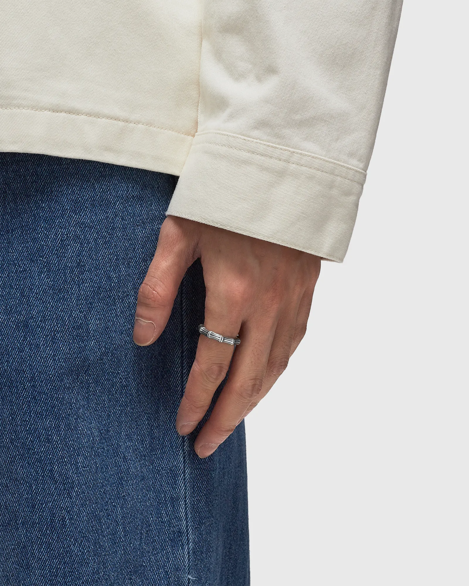 Serge DeNimes Silver Bamboo Ring